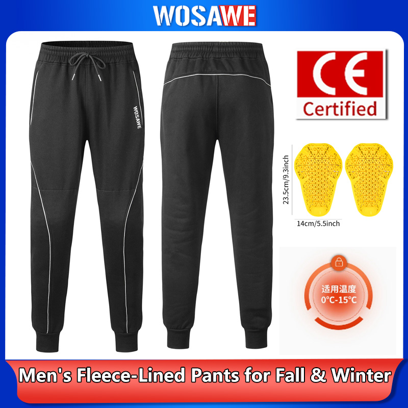 Cycling Gear For Winter - WOSAWE 冬用バイクパンツ メンズ サーマルフリース 膝パッド モトクロス
