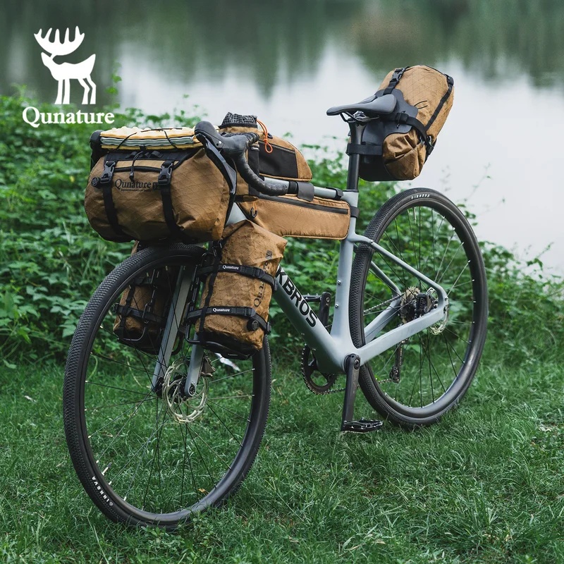 Cycling Gear Duffle - Qunature 6/12L エキゾーストバイクパッキング自転車バッグ 防水圧縮ドライバッグ ロードMTBバイクフロントフォークバッグ 旅行サイクリングギア