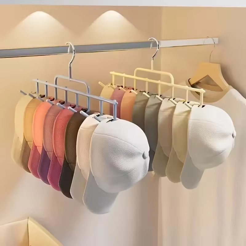 Cycling Gear Organizer Wall - 1個入り 新品 ハットラック Instagram風 キャップオーガナイザー 吊り下げフック付き、背の高いキャップ8個収納可能