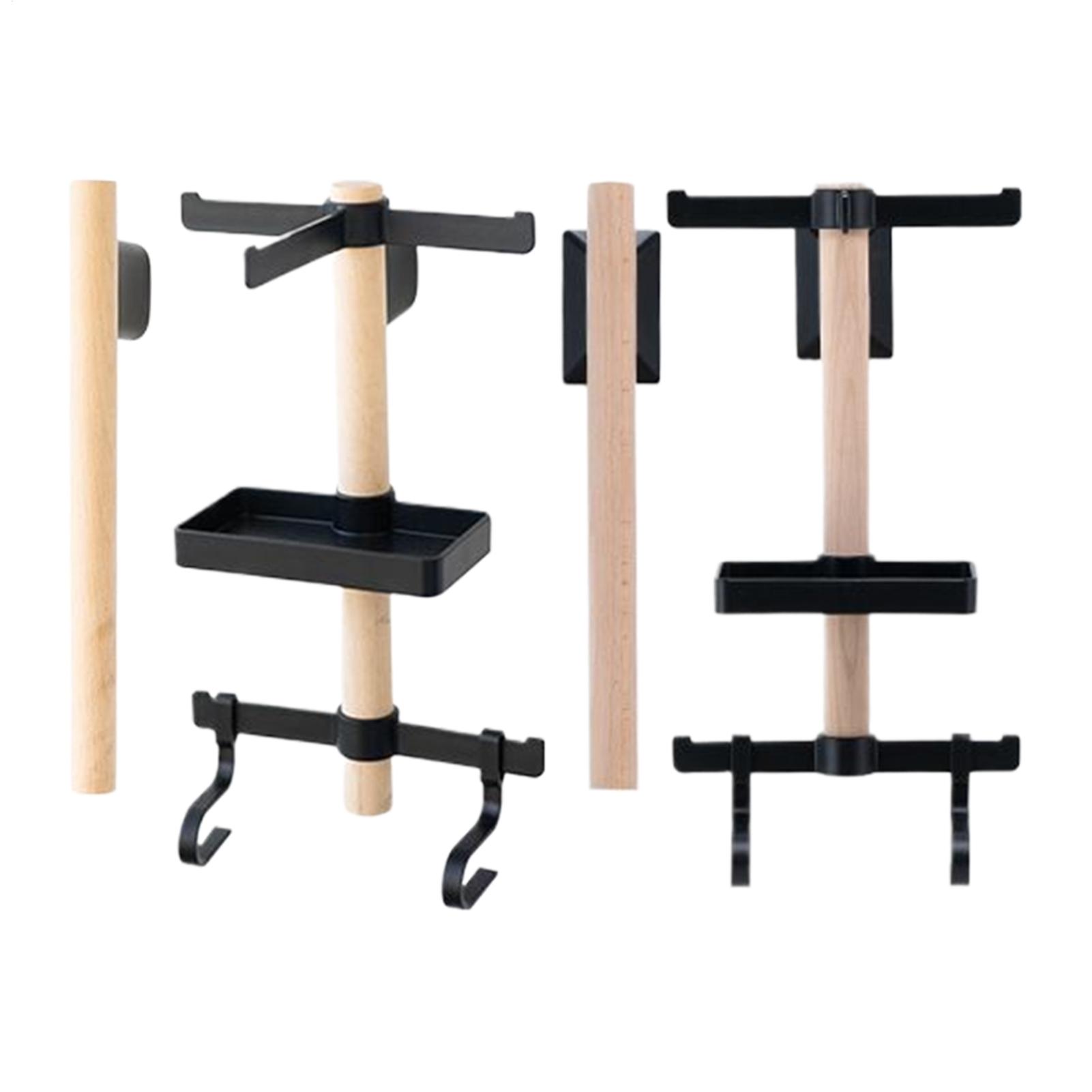 Cycling Gear Organizer Wall - 自転車壁掛け収納ラック 1セット ブナ材製ギアラック ヘルメットホルダー サイクリスト向け 自宅やアパートのガレージ用アクセサリー