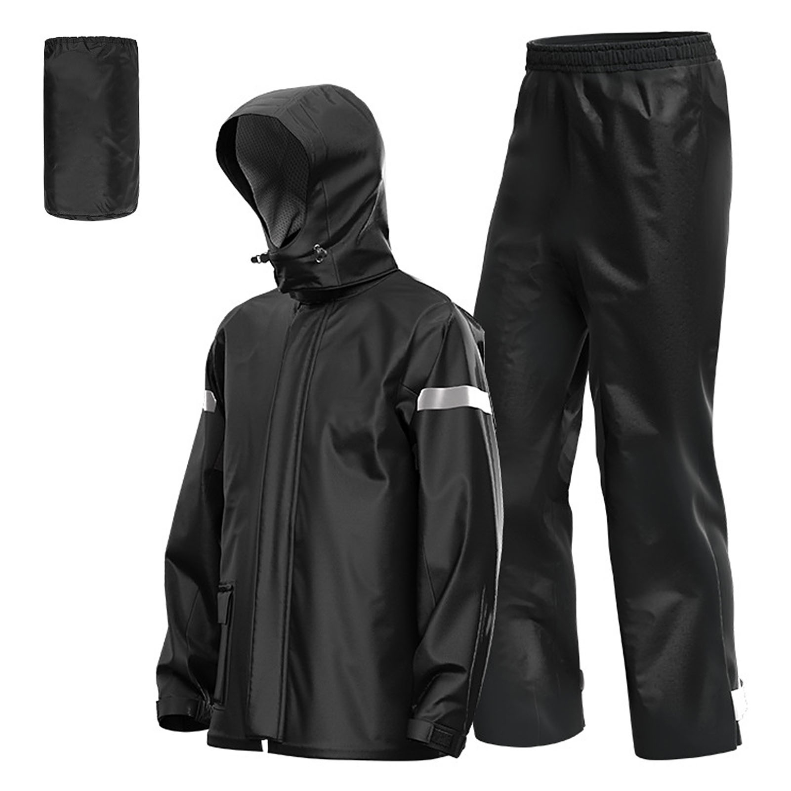 男性用バイク用レインスーツ、屋外用反射材付き防水レインジャケ - Cycling Gear For Rain のレビューと価格