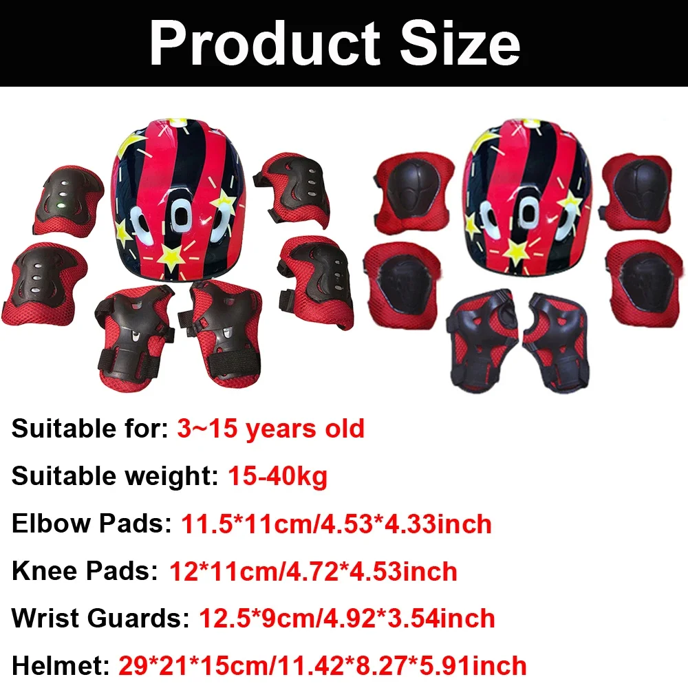 子供用の保護具セット、調節可能なヘルメットと膝パッド、肘パッ - Cycling Gear For Kids のレビューと価格