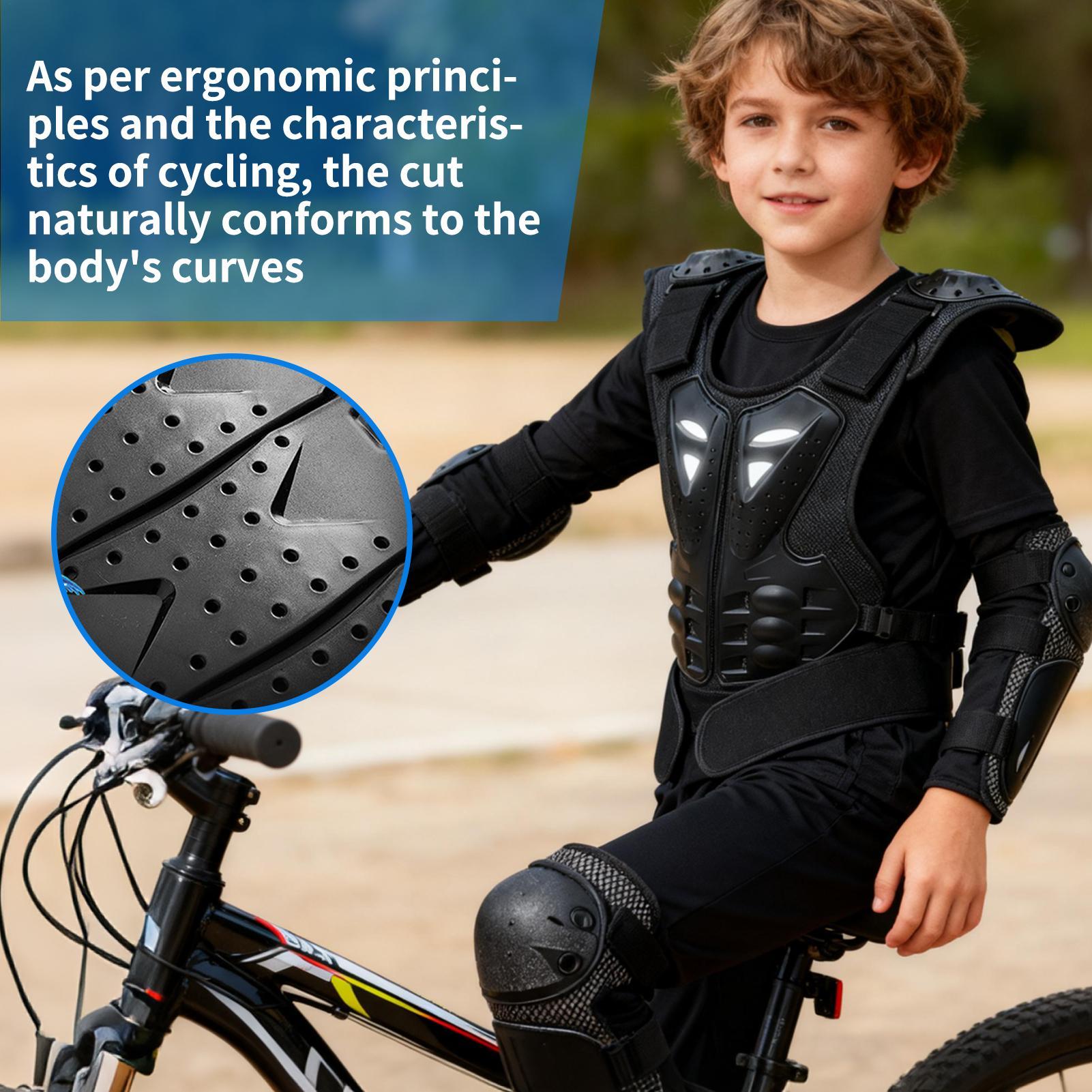 ユースモトクロスギア チェストプロテクター 肘と膝パッド付き - Cycling Gear For Kids のレビューと価格