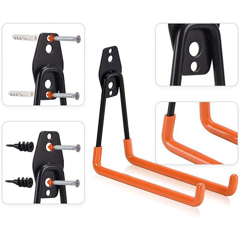 頑丈な壁掛け鉄製フックガレージオーガナイザー自転車はしごハン - Cycling Gear Hanger のレビューと価格