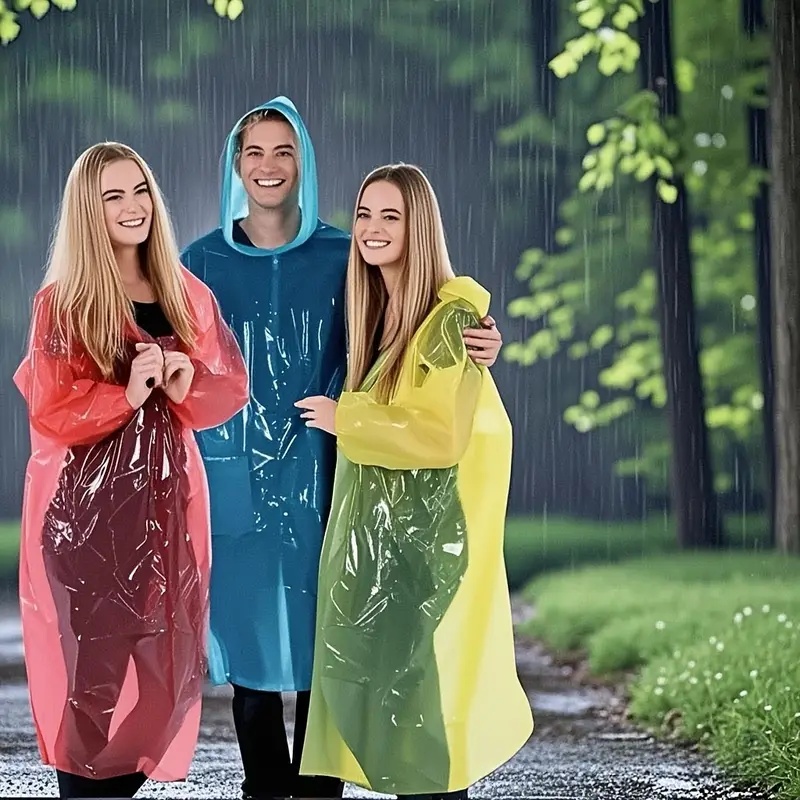 15/30個 ランダムカラー 大人用使い捨て透明レインポンチ - Cycling Gear For Rain のレビューと価格