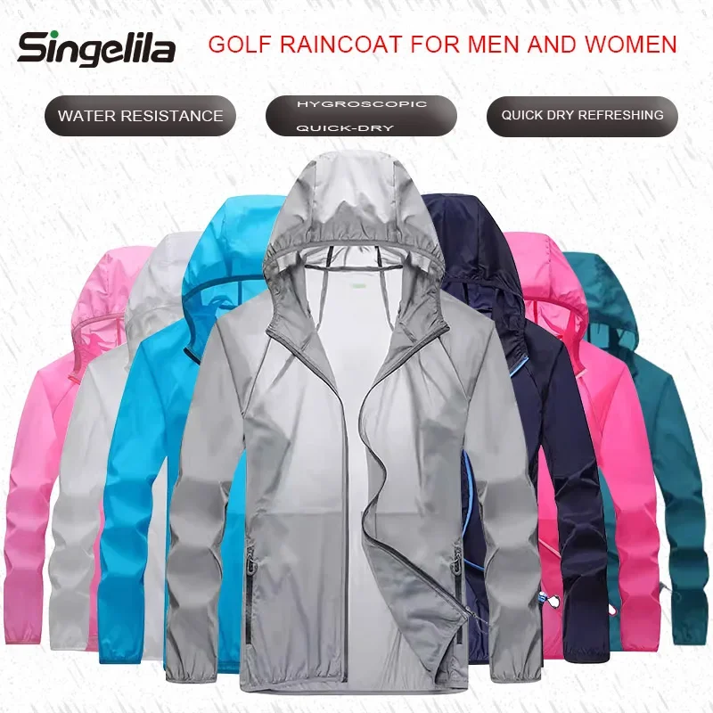 大人用防水軽量ゴルフレインコート、アウトドアジャケット、防雨 - Cycling Gear For Rain のレビューと価格