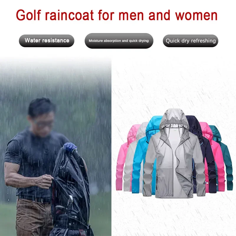 大人用防水軽量ゴルフレインコート、アウトドアジャケット、防雨 - Cycling Gear For Rain のレビューと価格