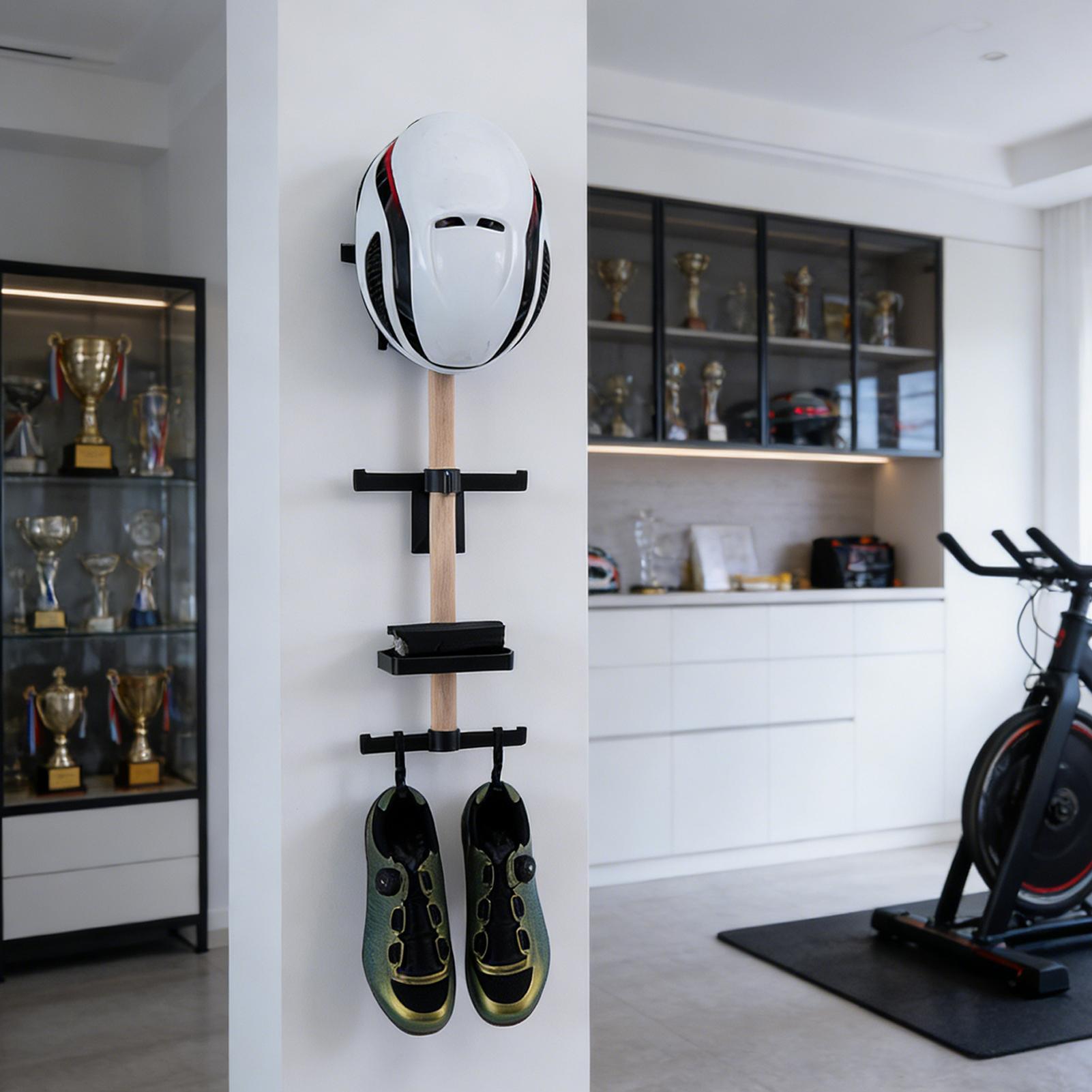 垂直サイクリングギアオーガナイザーラック、自転車アクセサリー - Cycling Gear Organizer Wall のレビューと価格