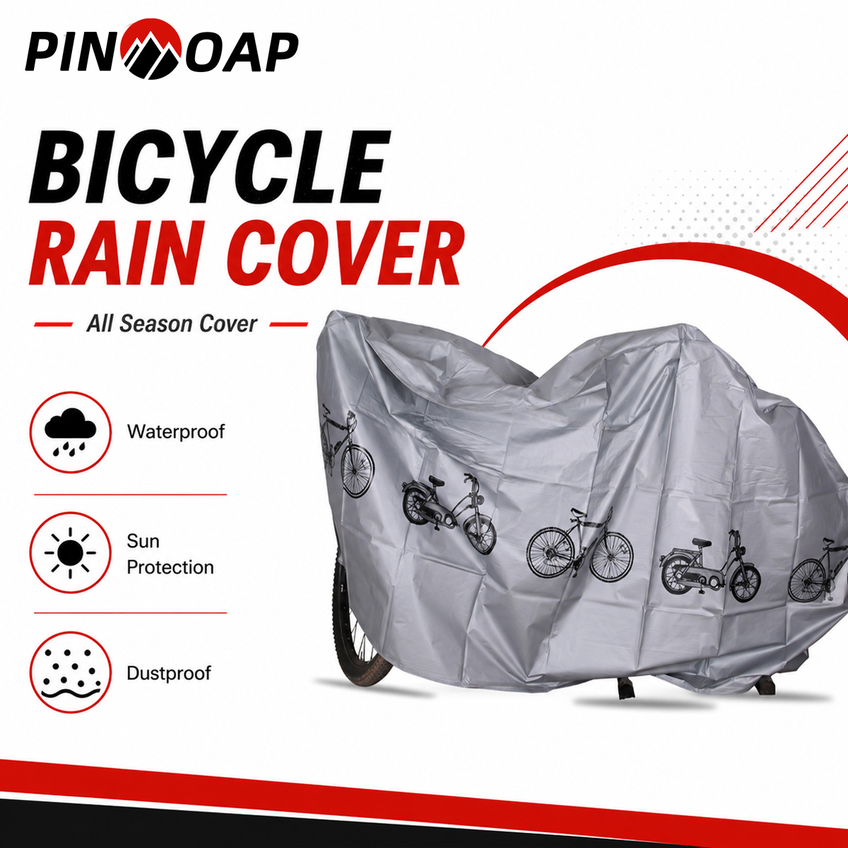 PINMOAP ユニバーサル自転車レインカバー防水屋外バイク - Cycling Gear Travel Bag のレビューと価格