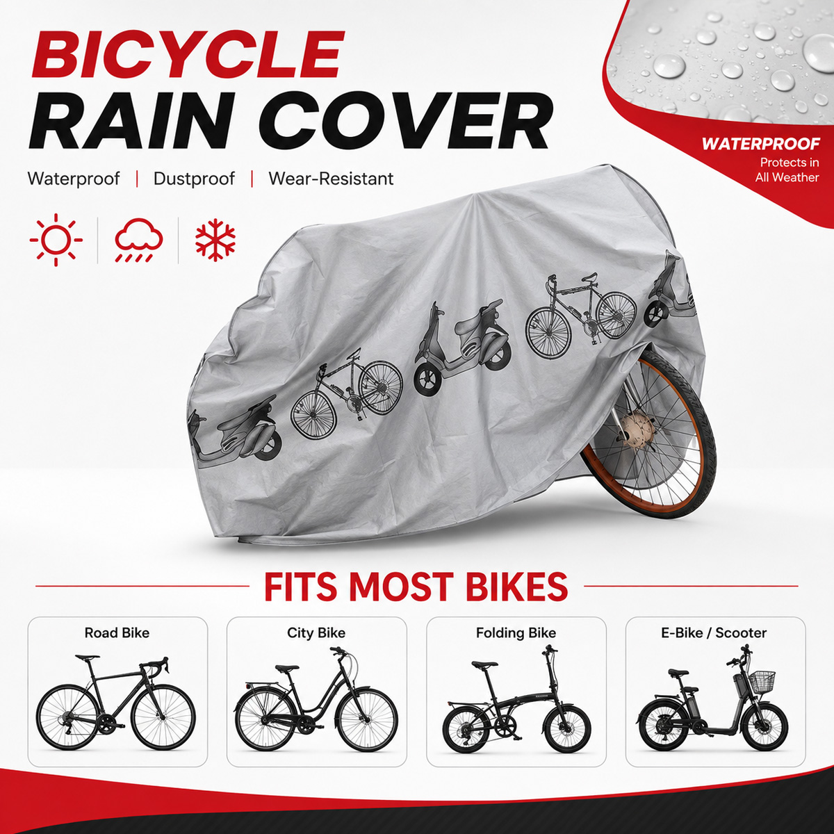 PINMOAP ユニバーサル自転車レインカバー防水屋外バイク - Cycling Gear Travel Bag のレビューと価格