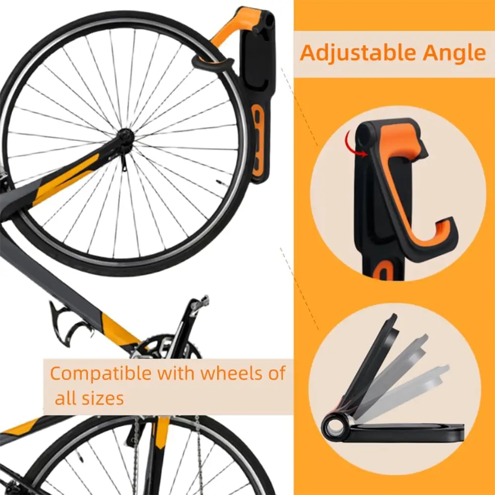 固定フック付き自転車ウォールマウントラック,1ピース,自転車 - Cycling Gear Organizer Wall のレビューと価格