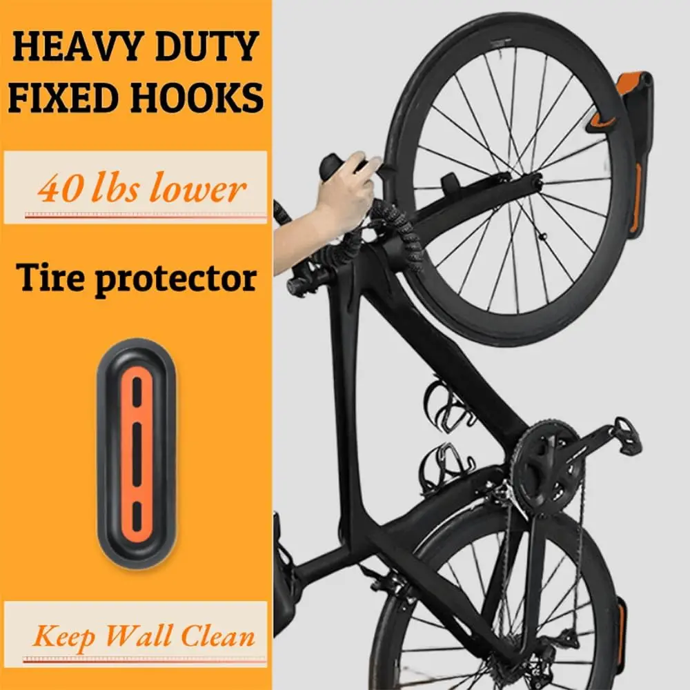 固定フック付き自転車ウォールマウントラック,1ピース,自転車 - Cycling Gear Organizer Wall のレビューと価格