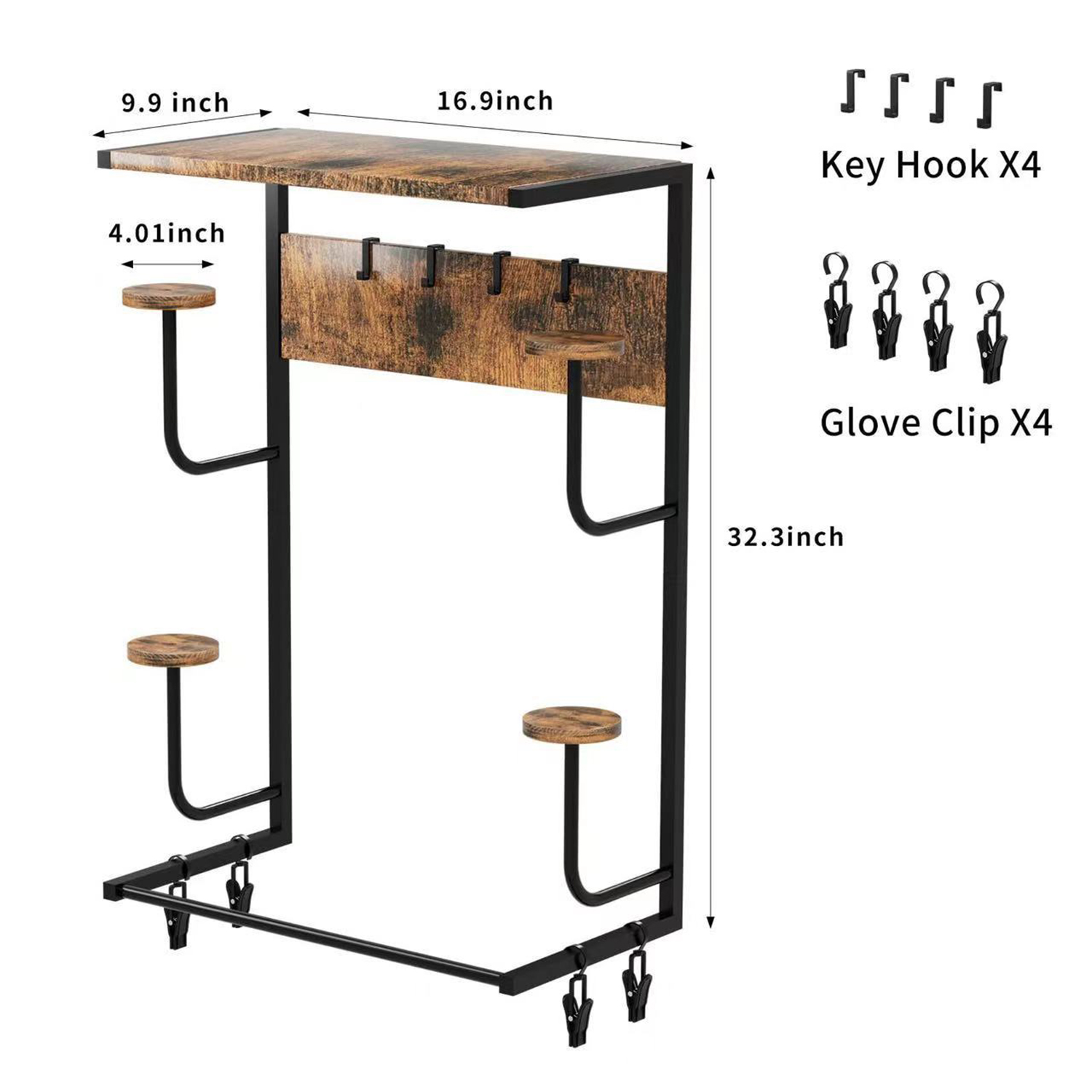 オートバイヘルメットホルダー、4つのグローブチップとフック付 - Cycling Gear Organizer Wall のレビューと価格