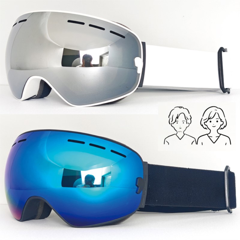 大型通気孔付きスキーゴーグル 偏光レンズ 防眩 雪の破片防止 - Cycling Gear For Large Men のレビューと価格