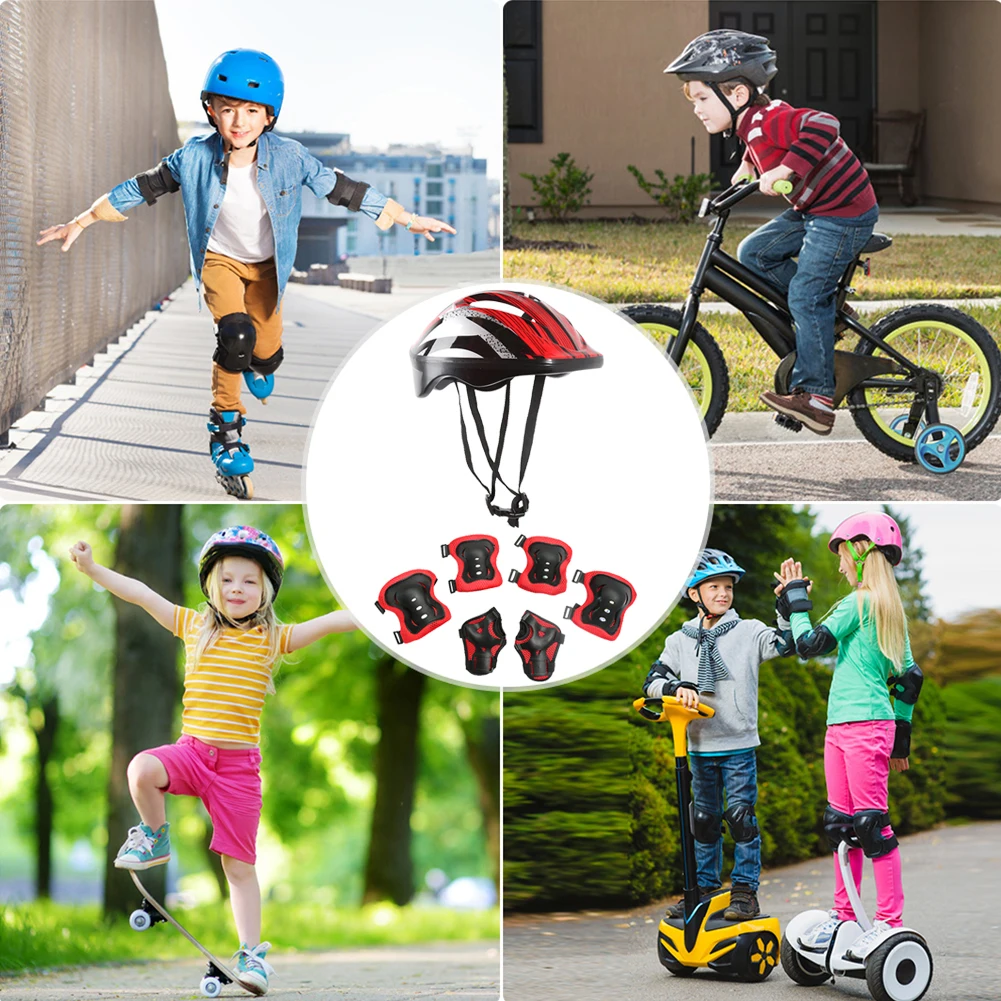 7 個の自転車スポーツ保護具セット調整可能な子供用安全スケー - Cycling Gear For Kids のレビューと価格