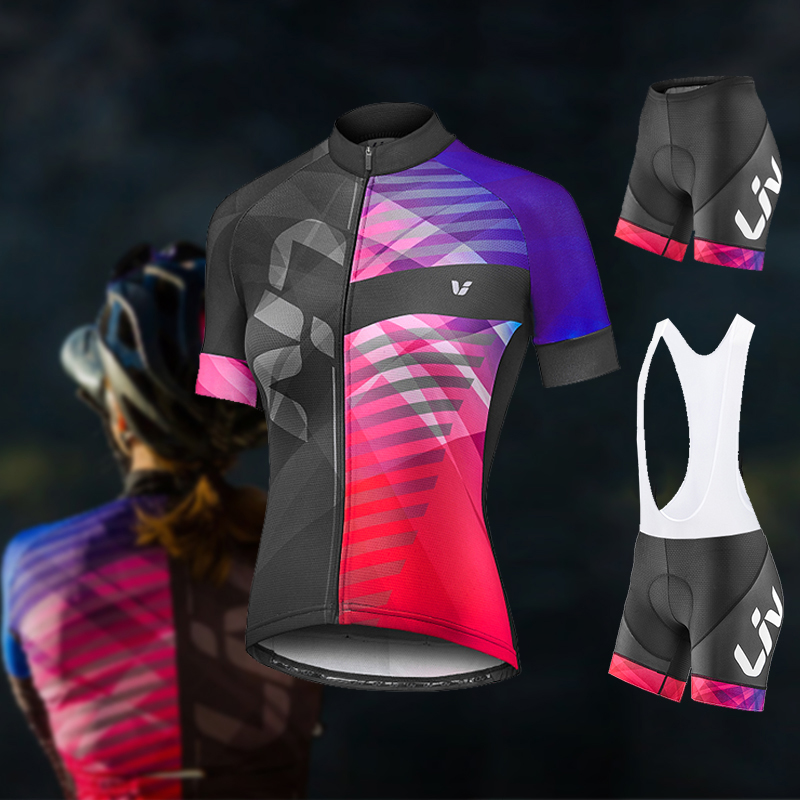 Liv-女性のサイクリングショーツとジャージのセット,チーム - Cycling Gear Ladies のレビューと価格