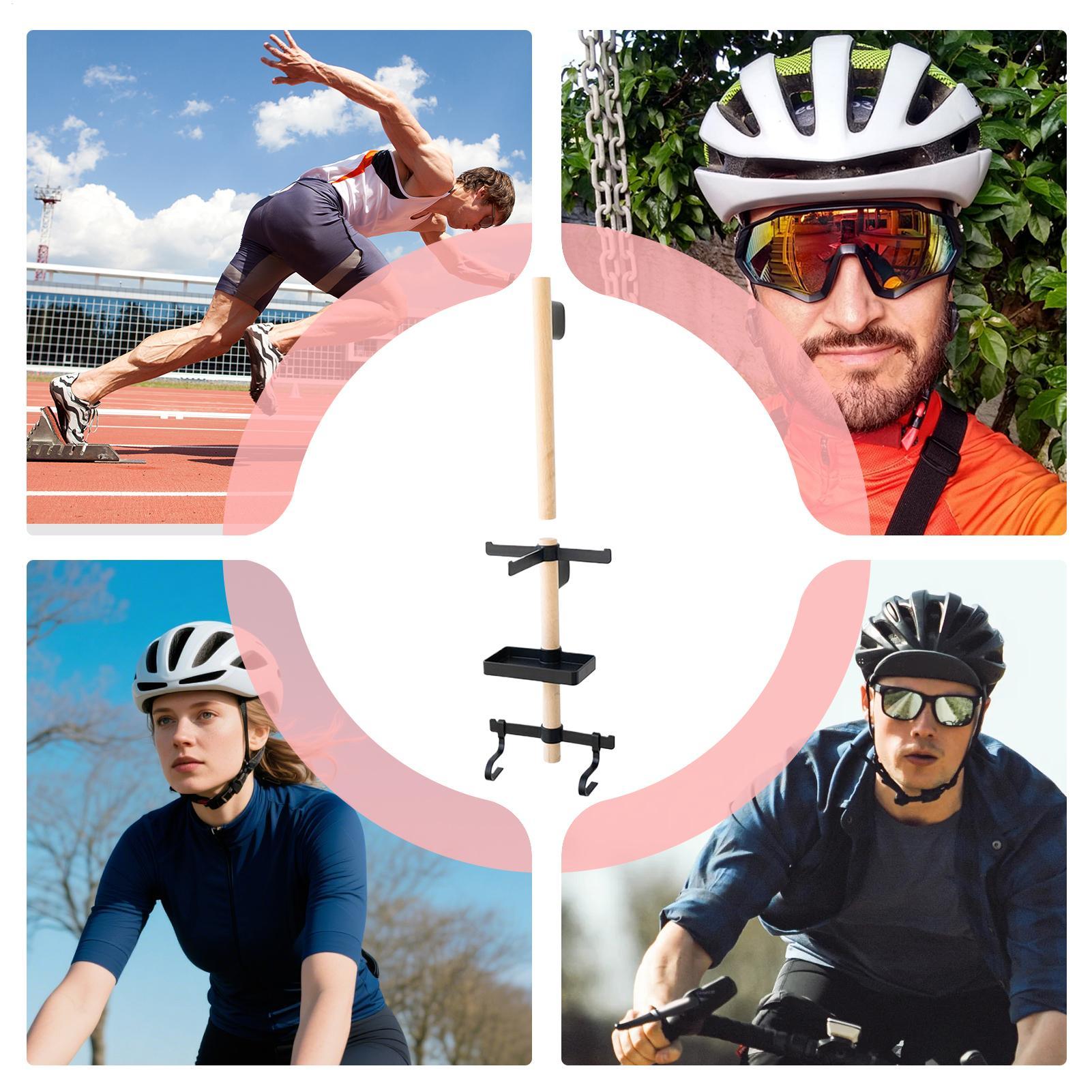 自転車壁掛け収納ラック 1セット ブナ材製ギアラック ヘルメ - Cycling Gear Organizer Wall のレビューと価格