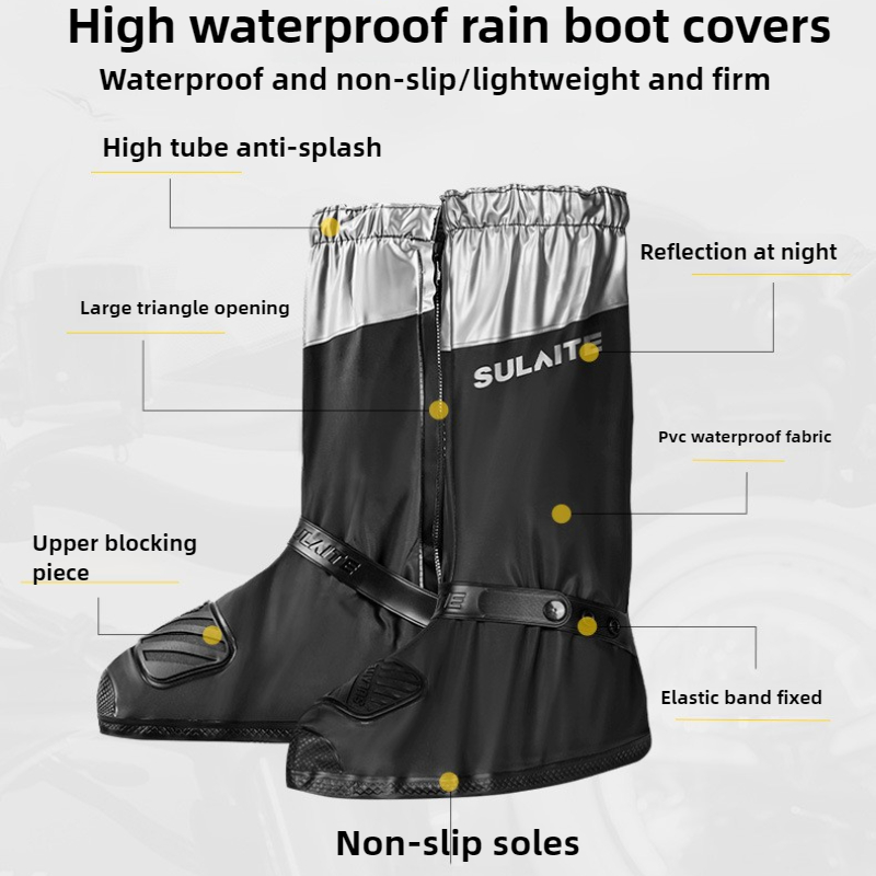 SULAITE オートバイレインブーツ防水靴カバー反射サイク - Cycling Gear For Rain のレビューと価格